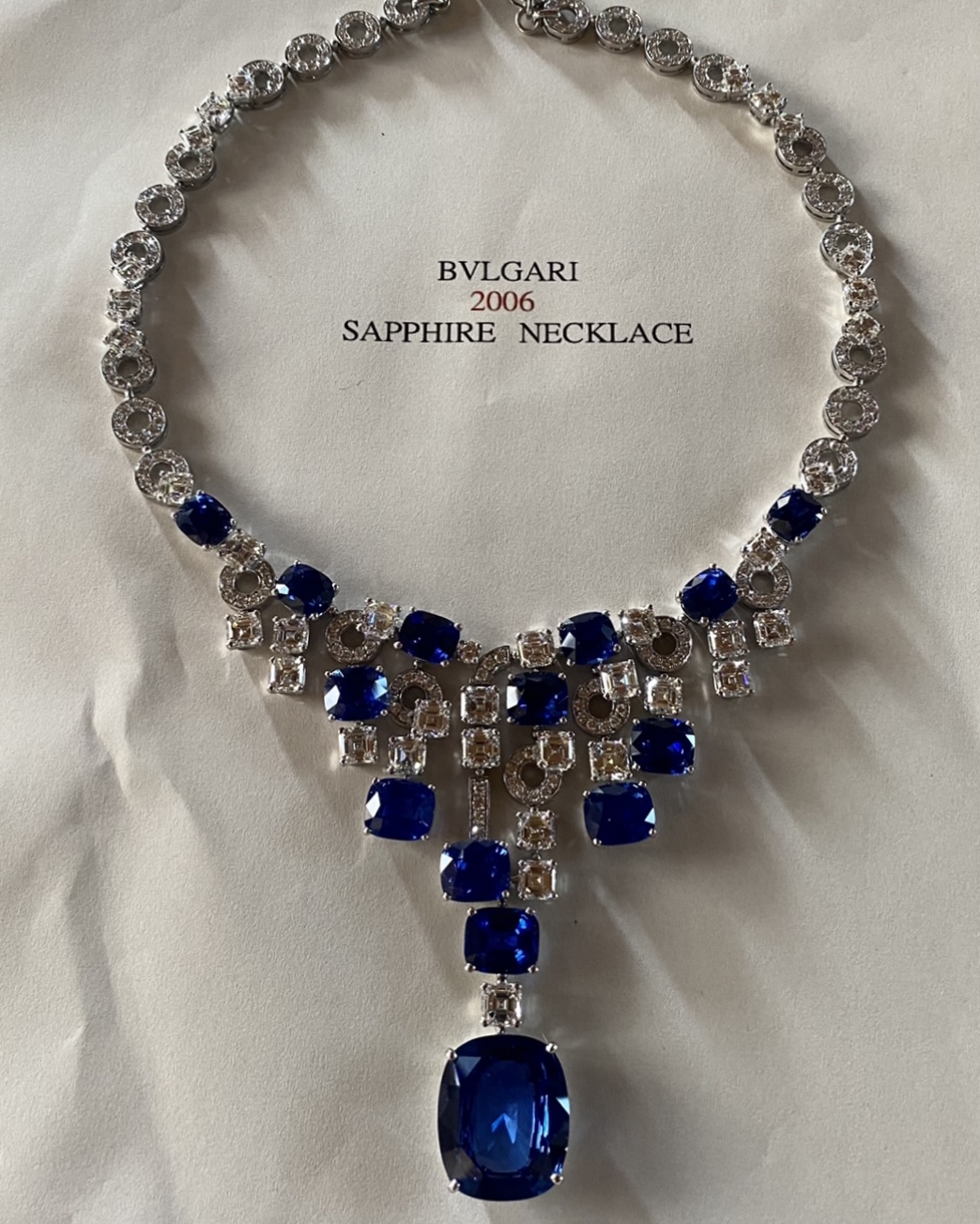 Diamond and sapphire vintage inspired 14kw gold necklace — Vintage Jewelers  & Gifts, LLC.