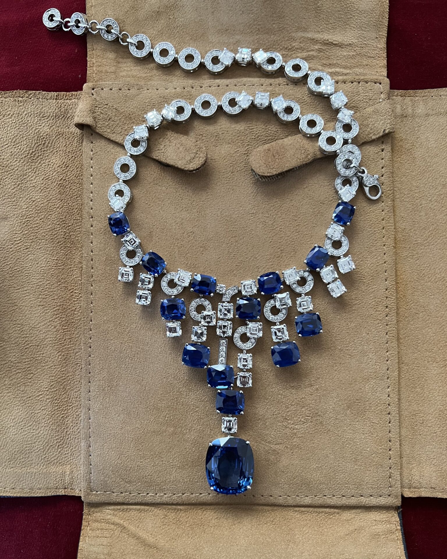 Vintage 1940's 9.60ct t.w. Natural Blue Sapphire & Diamond Festoon Necklace  Platinum | Antique & Estate Jewelry | Estate jewelry, Jewelry, Vintage  sapphire